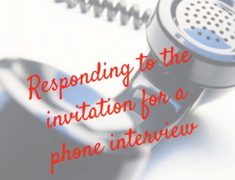 Responding to the request for an initital phone interview